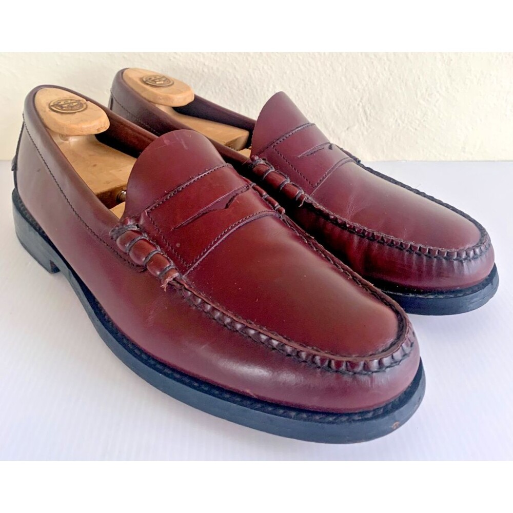 Tommy Hilfiger Vintage 90s Mens 10.5M Brown Thick Leather Penny Loafer Old Money